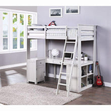 Load image into Gallery viewer, Ambar Twin Loft Bed w/Chest, Desk &amp; Bookcase in Light Gray ACME