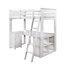 Load image into Gallery viewer, Ambar Twin Loft Bed w/Chest, Desk &amp; Bookcase in Light Gray ACME