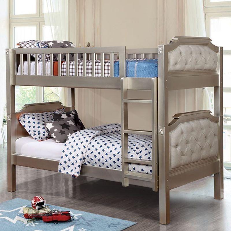 Beatrice Transitional Solid Wood Twin/Twin Bunk Bed Furniture of America