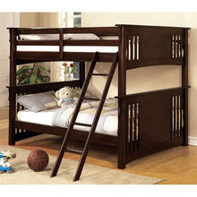 Load image into Gallery viewer, Beyer Cottage Solid Wood Bunk Bed in Dark Walnut Furniture of America