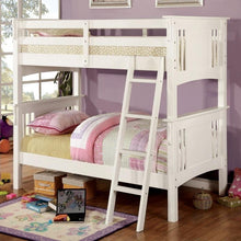 Load image into Gallery viewer, Beyer Cottage Solid Wood Twin over Twin Bunk Bed in White Landhill Beds