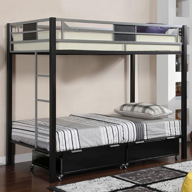 CLIFTON Contemporary Metal Bunk Bed Furniture of America