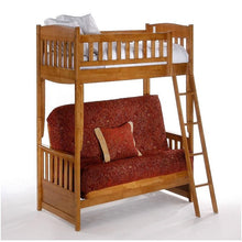 Load image into Gallery viewer, Cinnamon Twin/Full Futon Bunk Bed Night &amp; Day