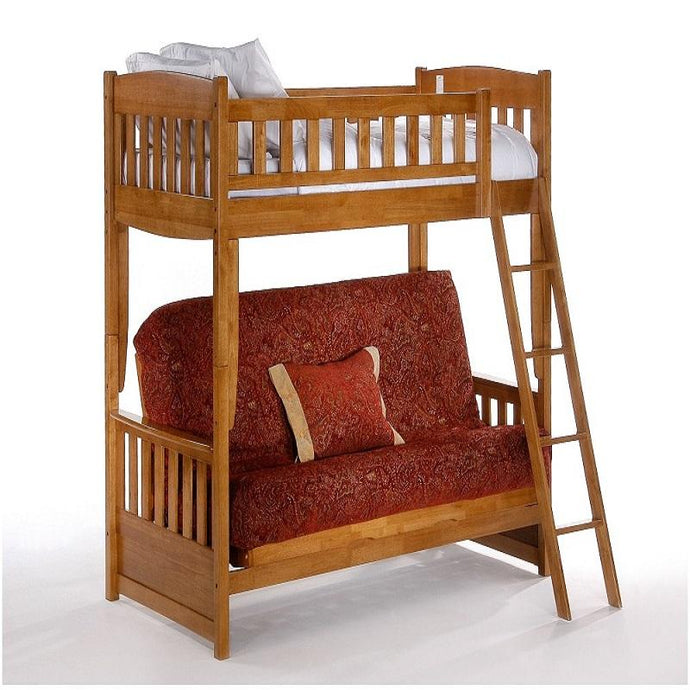 Cinnamon Twin/Full Futon Bunk Bed Night & Day