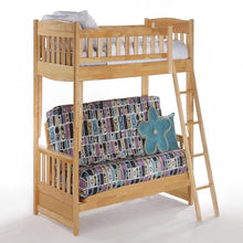 Load image into Gallery viewer, Cinnamon Twin/Full Futon Bunk Bed Night &amp; Day