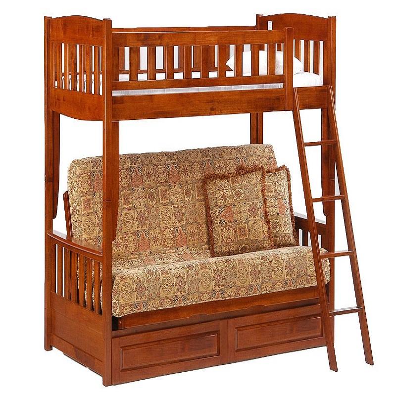Cinnamon Twin/Full Futon Bunk Bed Night & Day