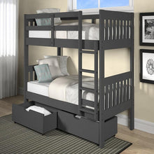 Load image into Gallery viewer, Dayton Twin Over Twin Mission Bunk Bed in Dark Gray Chelsea