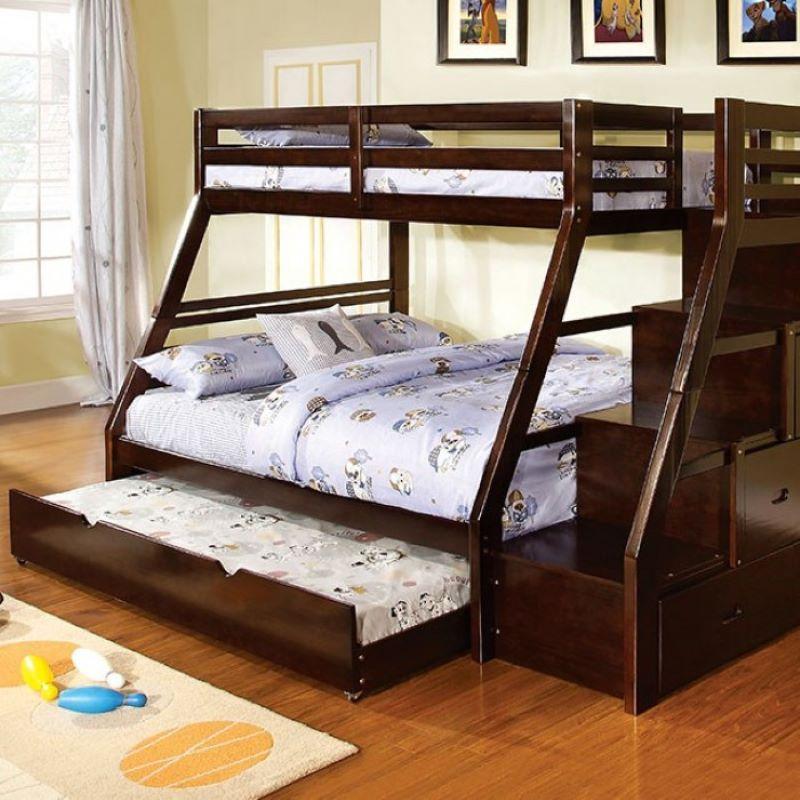 ELLINGTON Twin/Full Solid Wood Bunk Bed Furniture of America