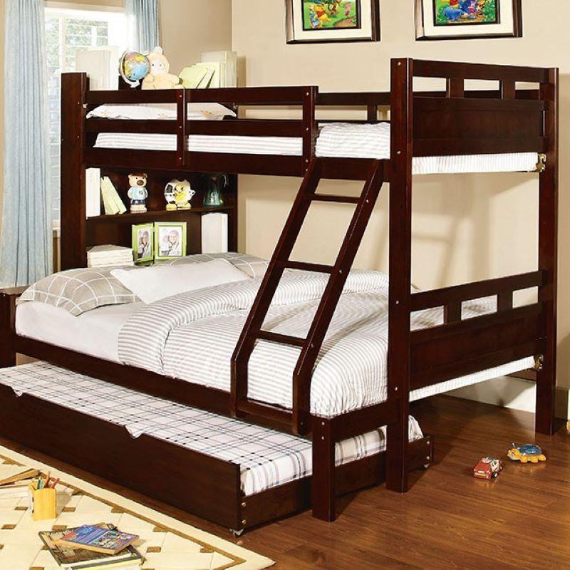Fairfield Transitional Solid Wood Twin/Full Bunk Bed Furniture of America