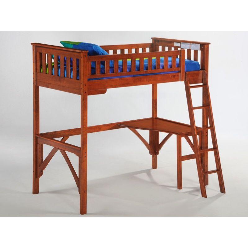 Ginger Full Size Loft Bed without Desk Night & Day