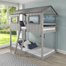 Load image into Gallery viewer, Helen Twin Twin Cottage House Bunk Bed in Rustic Grey Chelsea