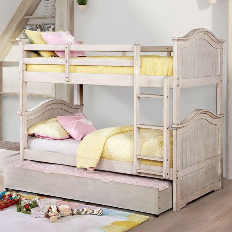 Hermine Transitional Solid Wood Bunk Bed Furniture of America