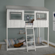 Load image into Gallery viewer, Isabella Twin Twin Cottage House Bunk Bed Rustic White Chelsea