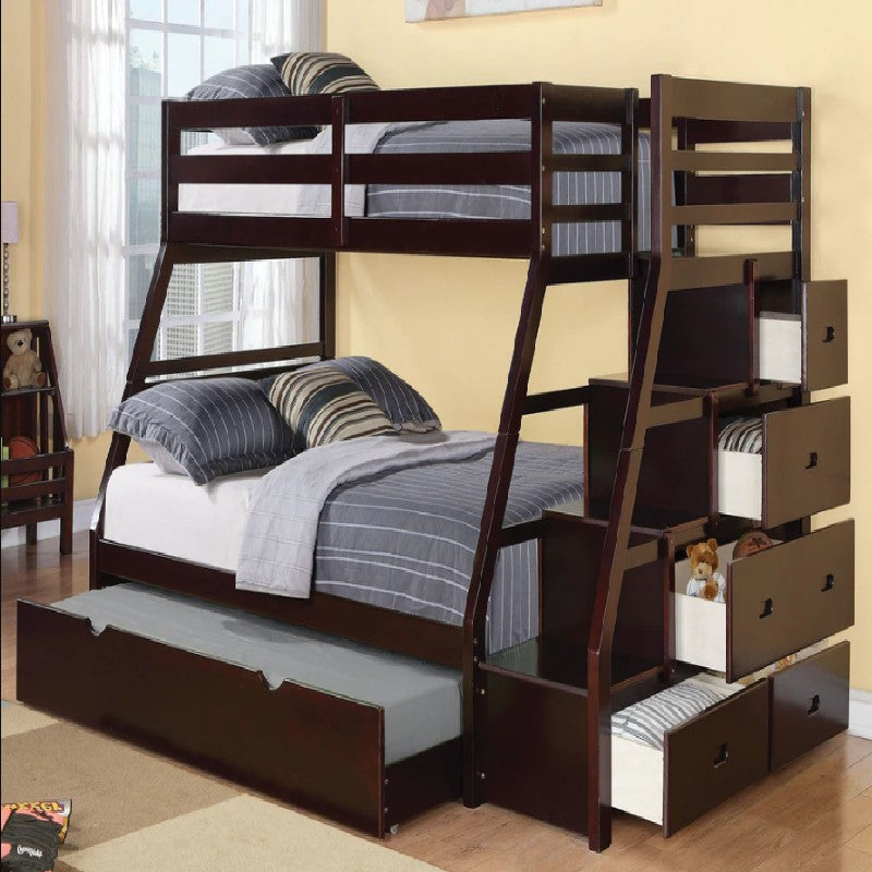 Jason Twin/Full Bunk Bed with Storage Ladder ACME-37015 ACME