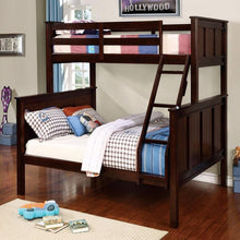 Load image into Gallery viewer, Joshel Transitional Solid Wood Bunk Bed in Dark Walnut Furniture of America