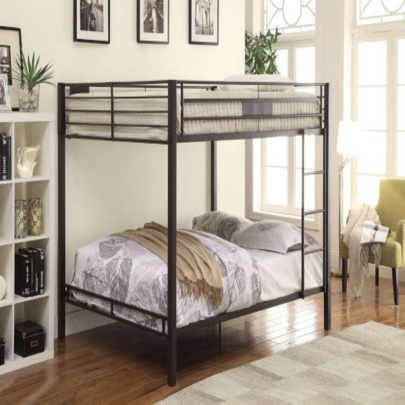 Kaleb Queen/Queen Bunk Bed in Sandy Black ACME