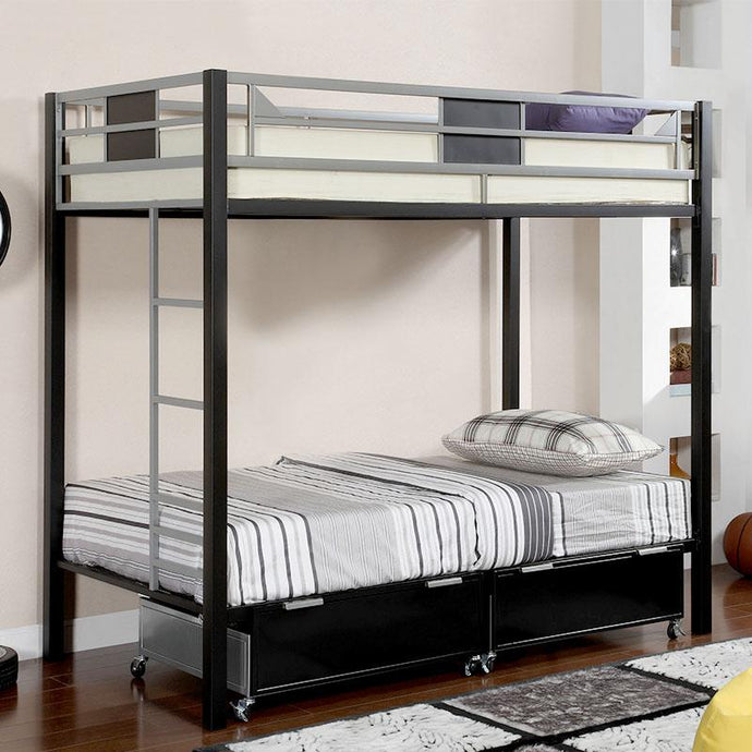 Kapla Contemporary Metal Bunk Bed Furniture of America