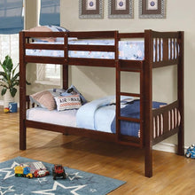 Load image into Gallery viewer, Khanjari Transitional Solid Wood Twin over Twin Bunk Bed Furniture of America
