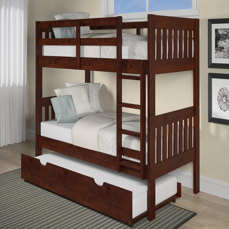 Masion Twin Over Twin Mission Bunk Bed in Chocolate Chelsea
