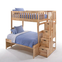 Load image into Gallery viewer, Peppermint Twin/Full Bed with Stair Bunk Night &amp; Day