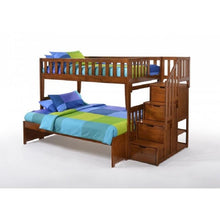 Load image into Gallery viewer, Peppermint Twin/Full Bed with Stair Bunk Night &amp; Day