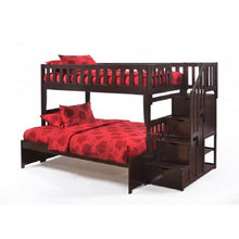 Load image into Gallery viewer, Peppermint Twin/Full Bed with Stair Bunk Night &amp; Day
