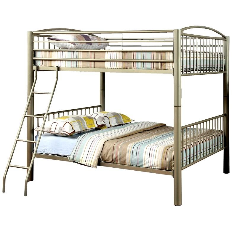 Pimmel Contemporary Metal Bunk Bed in Full Furniture of America