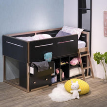 Load image into Gallery viewer, Prescott Twin Loft Bed in Black &amp; Rose-Gold ACME