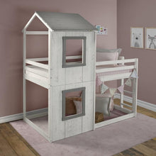 Load image into Gallery viewer, Sarah Twin/Twin House Bunk Bed in Rustic White Chelsea