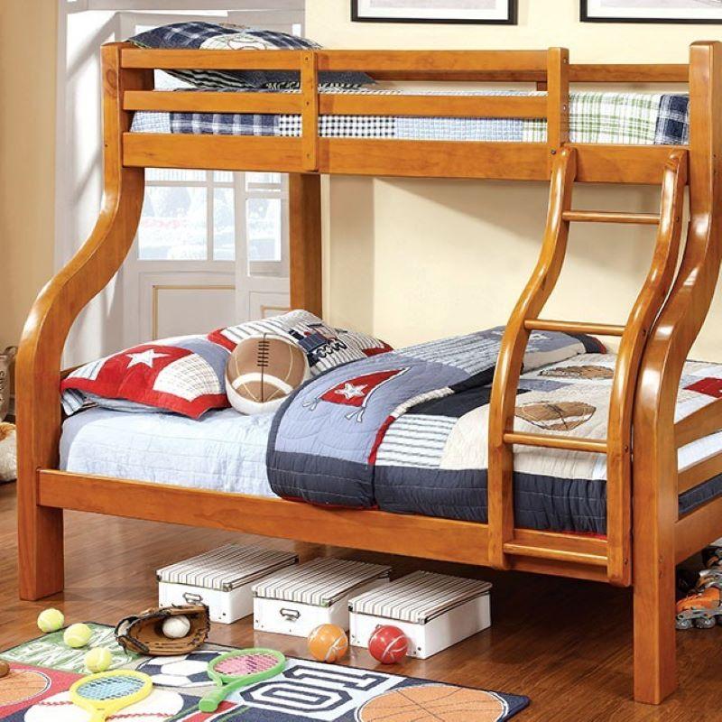 Solpine Transitional Twin/Full Solid Wood Bunk Bed Furniture of America