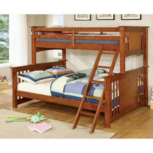 Load image into Gallery viewer, Spring Creek Twin XL/Queen Cottage Solid Wood Bunk Bed in Oak Furniture of America