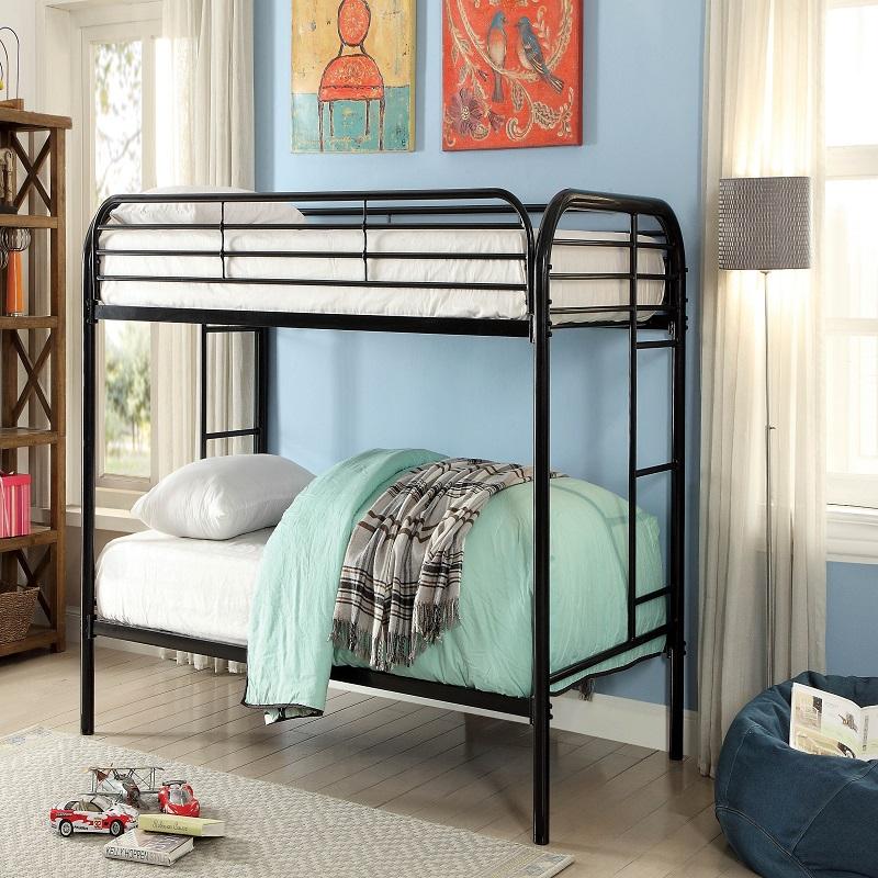 Teledona Transitional Metal Twin over Twin Bunk Bed Furniture of America