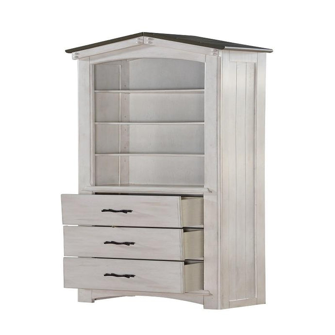 Tree House Bookcase, Weathered White & Washed Gray ACME