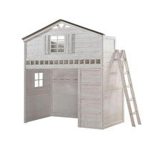 Load image into Gallery viewer, Tree House Loft Bed Twin Size, Weathered White &amp; Washed Gray ACME
