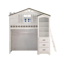 Load image into Gallery viewer, Tree House Loft Bed Twin Size, Weathered White &amp; Washed Gray ACME